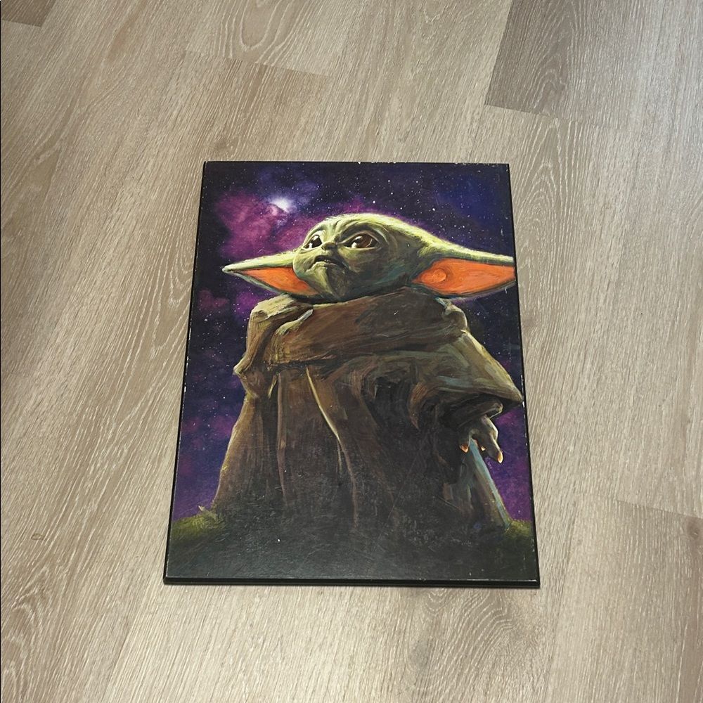 Baby Yoda Mandalorian Wooden Wall Art